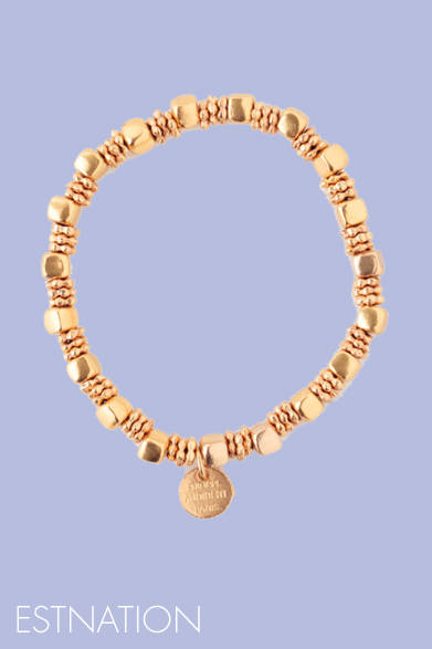 <strong>ESTNATION｜エストネーション</strong>　ローズゴールドのパーツを繋ぎ合わせて。ブレスレット　9135円（PHILIPPE AUDIBERT｜フィリップ・オーディベール）