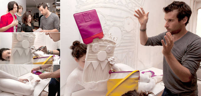 <strong>BALLY｜バリー</strong>　「BALLYLove」イメージビジュアルの撮影風景より。アーティストのオラフ・ブルーニングがみずからディレクション。