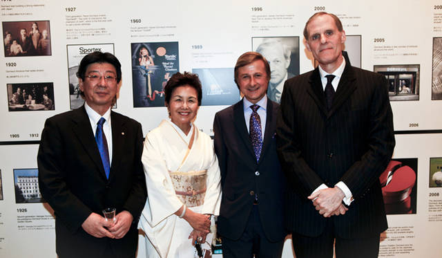 <strong>170years DORMEUIL PARTY｜ドーメル</strong>　佐藤仁氏、加賀美由加里氏、ドミニク・ドーメル氏、クリスチャン・マセ氏。
