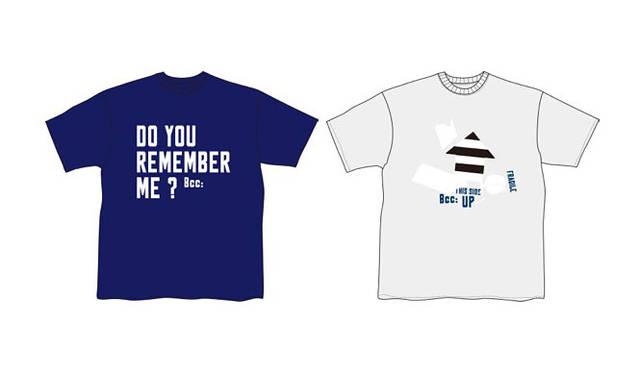 <strong>BEAMS T </strong>　 PAPIER LABO.×BEAMS T新プロジェクト「Bcc:」　左／「DO YOU REMEMBER ME ? TEE」4200円（サイズXS、S、M、L／カラー ホワイト、ネイビー）、右／「LABEL TEE」4200円（サイズXS、S、M、L／カラー ヘザーグレイ）
