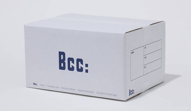 <strong>BEAMS T </strong>　 PAPIER LABO.×BEAMS T新プロジェクト「Bcc:」　「TEE MODULE BOX」1575円（1セット3枚組／サイズ280×360×200mm）