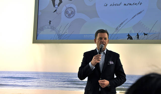 <strong>BAUME & MERCIER｜ボーム＆メルシエ</strong> 展示ブースにて。