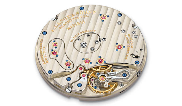 <strong>A.LANGE & SÖHNE｜A.ランゲ＆ゾーネ</strong> 「グランド・ランゲ1」 ケースサイズに合わせて新設計されたムーブメント。香箱は１つに変更された。