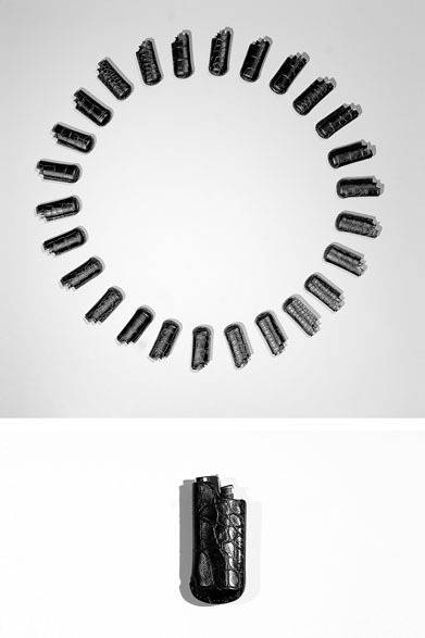 クロコダイルの型押しレザーライターケース（ケースのみの販売）  3150円