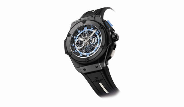 <strong>HUBLOT｜ウブロ</strong> 「キング・パワー マラドーナ」 214万2000円（予価）、今夏発売予定。