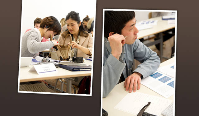 <strong>BOTTEGA VENETA│ボッテガ・ヴェネタ</strong>　ヴィチェンツァのスクールにて座学がスタート。全クラスを通じてイタリア語の専門課程がスタート。モードの歴史、レザー知識などとともに、長い歴史に裏打ちされた伝統と技術、深い知識を学んでいる。