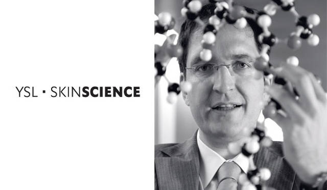 <strong>YVES SAINT LAURENT│イヴ・サンローラン</strong>　左／YSLのためのグライコバイオロジストや皮膚科医など5名からなる専門家チーム。右／マックスプランク研究所所属グライコバイロジスト ピーターHシーベルガー教授。