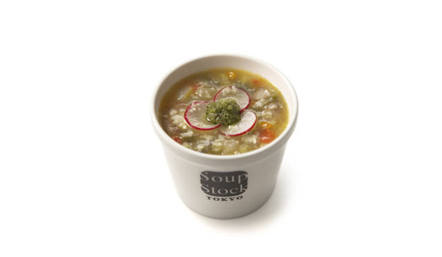 <strong>Soup Stock Tokyo｜スープストックトーキョー</strong>　Soup de France第3弾「プロヴァンス風ピストゥスープ」（2012年1月）。