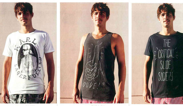 <strong>THE CRITICAL SLIDE SOCIETY（TCSS）</strong>　左から、Tシャツ5145円（Karl）、6090円（Rad Singlet）、4725円（Shine On）