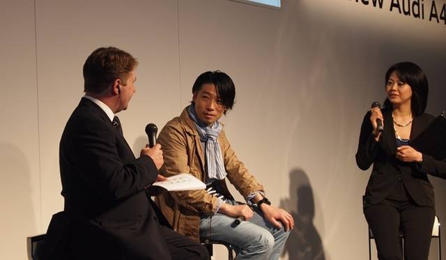 左から順に、アウディ本国のプロダクトマネージャー コトニック氏、谷尻誠氏