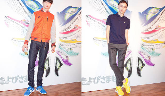 <strong>NIKE｜ナイキ</strong>　NIKE FREE LAUNCH EVENT「野性のつよさをよびさませ」　左／SHUICHI、右／SEN（ともにモデル）