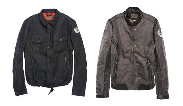<strong>DIESEL｜ディーゼル</strong>　左／Gジャン4万3000円（ディーゼル）、右／ライダース4万5000円（ディーゼル）