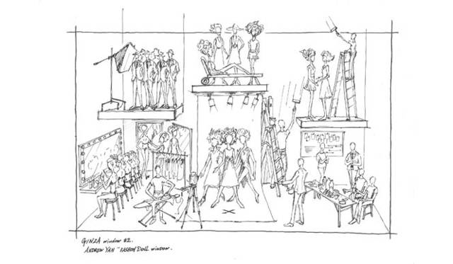 <strong>BARNEYS NEW YORK｜バーニーズ　ニューヨーク</strong>　「アンドリュー・ヤンスペシャルドールオーダーイベント」　バーニーズ ジャパン クリエイティブディレクター 谷口勝彦氏による“ウィンドウスケッチ”