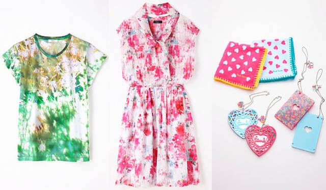 <strong>Shibuya Hikarie ShinQs｜渋谷ヒカリエ シンクス</strong>　3階　ポール・スミス　左から、ノスタルジックな草原の転写プリントTシャツ1万2600円（Paul by Paul Smith）、ピンクのフラワープリントをデジタル加工した春らしい華やかなドレス。ボウは取り外し可能。3万4650円（Paul Smith BLACK）、ハートをモチーフにした雑貨シリーズ。ミニタオル各2205円、パスケース4725円、ハートミラー各4725円（Paul by Paul Smith）