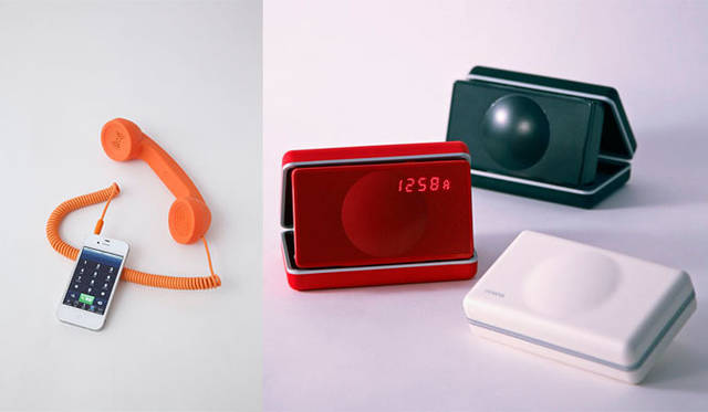 <strong>Shibuya Hikarie ShinQs｜渋谷ヒカリエ シンクス</strong>　4階　イデアセブンスセンス　左／「Native Union」POP PHONE - RETRO HANDSET 3675円、右／GENEVAサウンドシステム モデルXS 2万3730円