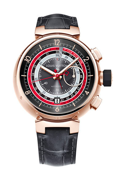 昨年発表した「カプセル ヴォワイヤージュ」は、ルイ・ヴィトンと旅のかかわりから誕生した、ブランドのDNAを感じさせるシリーズ。今年は新作として、ピンクゴールドケースのアイテムが登場した。<br /><br />  <strong>タンブール オトマティック クロノグラフ ヴォワイヤージュ ピンクゴールド II</strong><br /> 291万600円（参考価格）<br /> 自動巻き、直径44mm、18KPG<br /> 2012年9月以降発売予定<br /><br />  ルイ・ヴィトン カスタマーサービス<br /> Tel. 03-3478-2100