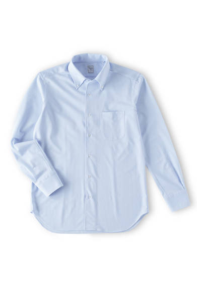 <strong>阪急MEN’S TOKYO｜6月 “ハイセンスに楽しむクールビズ”</strong>　イタリアンボタンダウン長袖鹿の子ニットシャツ1万1550円（HITOYOSHI）