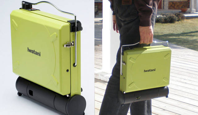 <strong>Iwatani｜岩谷産業</strong>　「カセットフー マーベラス」　トップカバーを閉じると縦置きも可能 