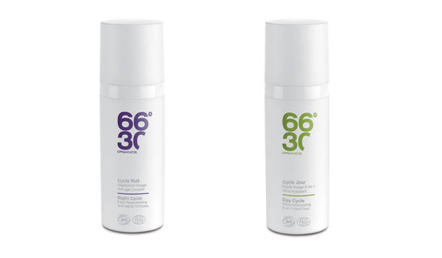 <strong>66°30｜ソワサント・シス・ドゥグレ・トラント</strong>　「Night Cycle/Aging care complex」と「Day Cycle/ultra-moisturizing」