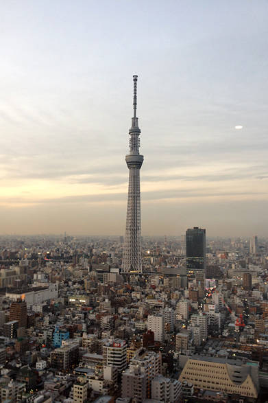 夕暮れどきのスカイツリーも、これまた風情があります