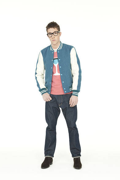 <strong>Smith ＆ Hardy｜スミス＆ハーディー</strong>　2012-13年秋冬コレクション　AWARD JACKET9万2400円、COCKTAIL SWEAT SHIRT 1万9500円、DRESS SHIRT1万9950円、DENIM TROUSER2万5200円