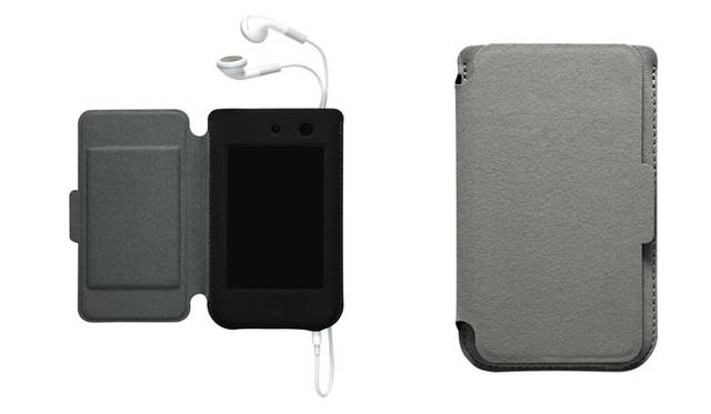<strong>LIVING MOTIF｜リビング・モティーフ</strong>　iPod touchにぴったりとはまるスリップオンケース。キーなどを直接タッチでき、最大限に保護する。ヒンジ付きスクリーンカバーを採用。「Folding Pocket for iPod Touch」3570円
