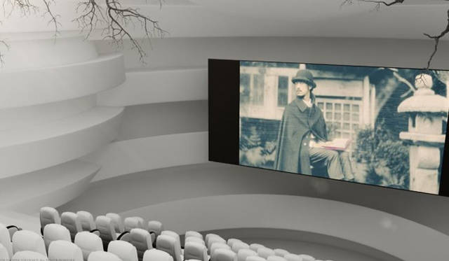 　席の場所によって映画の見え方が異なる。こちらは右座席