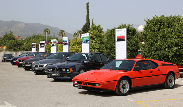 歴代のMモデルクーペが揃う　手前は1978年に発表され、477台が生産された BMW M1　イタルデザイン・ジウジアーロのデザインになるこのクルマ　現在 後継機登場の噂がある
