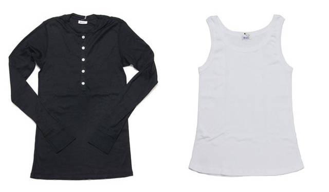 <strong>schiesser revival｜シーサー リヴァイヴァル</strong>　revival besic mens　左／HEINRICH Shirt1万7850円、右／FRIEDRICH Tank Top1万500円