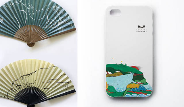 <strong>HOWLT｜ホルト</strong>　HOWLT 扇子 5250円、HOWLT iPhoneケース4/4S対応 4515円