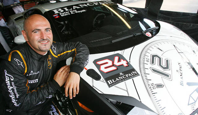 <strong>Lamborghini Blancpain Super Trofeo｜ランボルギーニ・ブランパン・スーパートロフェオ</strong><br />ブランパンの社長兼CEOであるマークA.ハイエック氏。時計業界でも屈指のクルマ好きとして知られ、自身も欧州シリーズを2年間にわたり参戦する。