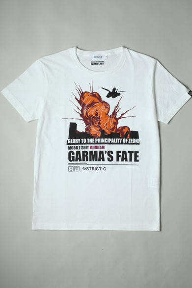 <strong>STRICT-G｜ストリクト ジー</strong>　期間限定Tシャツ「第10話　ガルマ散る」（Episode-10　ジオン公国に栄光あれ！）　シャアの奸計に嵌まったガルマは、ホワイトベースの集中砲火を受け、最後の特攻を試み、撃沈。3990円　© SOTSU・SUNRISE