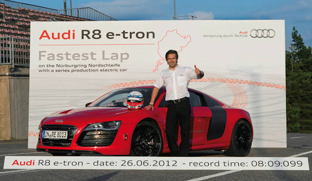 <strong>Audi R8 e-tron｜アウディ R8 イートロン</strong><br />タイムアタックのドライバーを務めたMartin Winkelhock