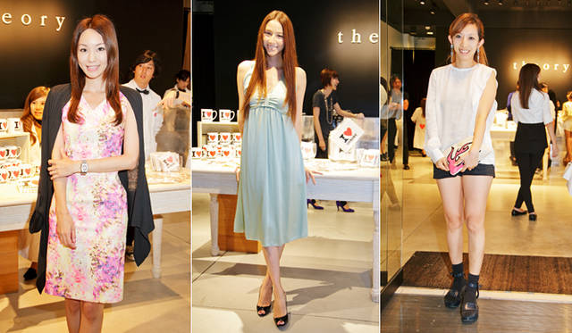 <strong>theory｜セオリー</strong>　左から弊誌でも活躍中のクルマライター 清水久美子さん、道端カレンさん、スタイリスト 加藤彩さん