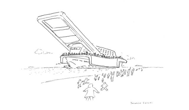 <strong>伊藤嶺花×鈴木康広｜スピリチュアル対談（前編）</strong>　『ファスナーの船／Ship of the Zipper』（2010）は、ファスナーをかたどった巨大な船で大海原を切り開くという壮大なプロジェクトだ