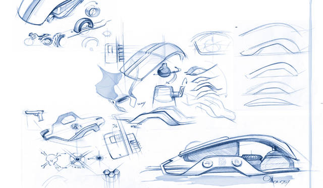 <strong>Pro-Gaming Computer Mouse Level 10 M｜プロゲーミング コンピューター マウス レベル 10 M</strong><br />スケッチのなかには、オートバイもみえる