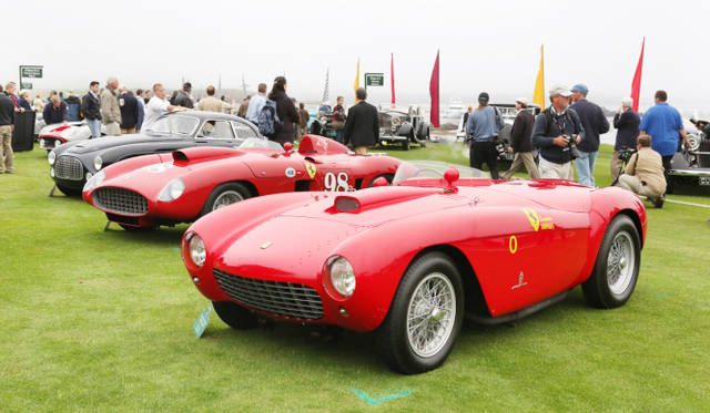 <strong>Ferrari 500 Mondial Pinin Farina Spider & Ferrari 410 Sport Scaglietti Spider｜<br />フェラーリ 500 モンディアル ピニンファリーナ スパイダー（手前） & フェラーリ 410 スポーツ スカリエッティ スパイダー（奥）</strong>