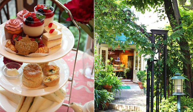 <strong>PENHALIGON’S｜ペンハリガン</strong>　ピオニーヴ ティーサロンでは、フレグランス「ピオニーヴ」の物語や調香にインスパイアされた特別メニューが登場。ティーサロンが設けられるセントクリストファーガーデンの店内も、ピオニーヴをコンセプトとした装飾がほどこされ、フレグランスの世界を演出する