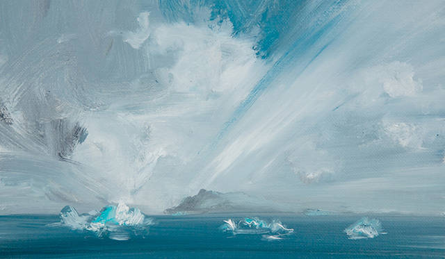 <strong>ショナ・トレスコット展</strong>　79 degrees North 1  2012 Oil on canvas 30x40cm