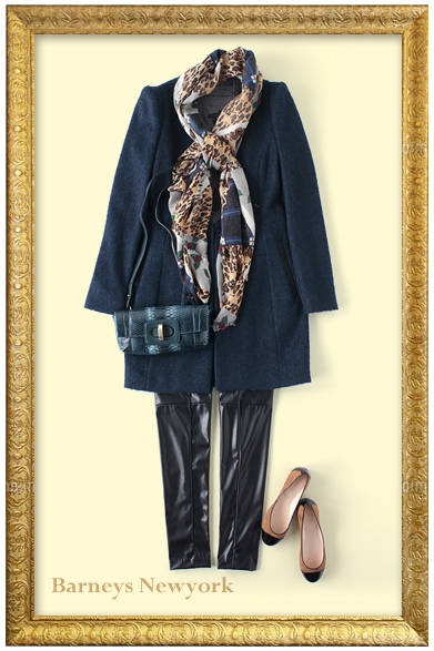 フィテッドのラインがモードな印象のコートには、ナローボトムを合わせて。ラストールやバッグは上質なアイテムをチョイスすると、ほかとは一線を画すほどよいカジュアルスタイルに。<br /><br />