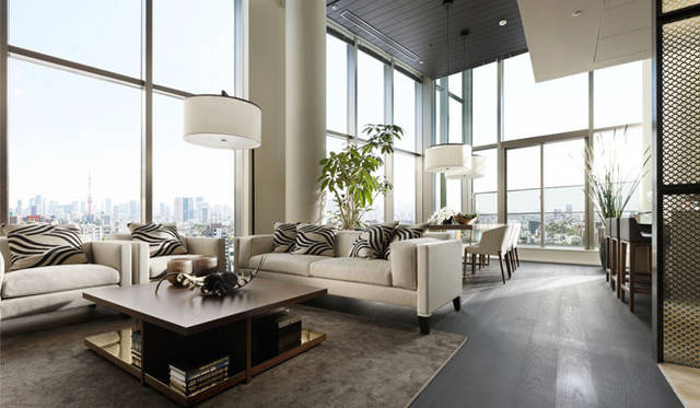 <strong>三菱地所レジデンス</strong>　「ザ・パークハウス 西麻布レジデンス」モデルルーム　最上階に3戸ある「プレジデントスイート」120平米タイプ