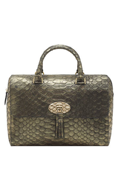<strong>MULBERRY│マルベリー Del Rey in Gold Large Metallic Snake Print</strong>