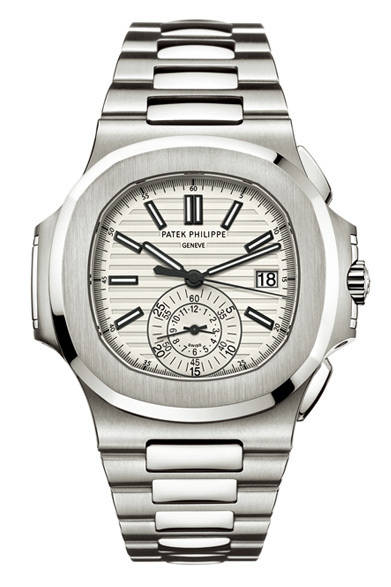 2006年に発表されたSS仕様のノーチラス・クロノグラフ「5980/1A」に、シルバー・ホワイトの文字盤が配された2012年モデルが登場。視認性が高く、エレガントでスポーティな印象に仕上がった。<br /><br /><strong>ノーチラス・クロノグラフ 5980/1A </strong><br />441万円<br />自動巻き、直径40.5mm（10-4時方向）、SS、日付、60分計、12時間計一体型クロノグラフ・サブダイヤル、12気圧防水<br /><br />パテック フィリップ ジャパン・インフォメーションセンター<br />Tel. 03-3255-8109<br />http://www.patek.com