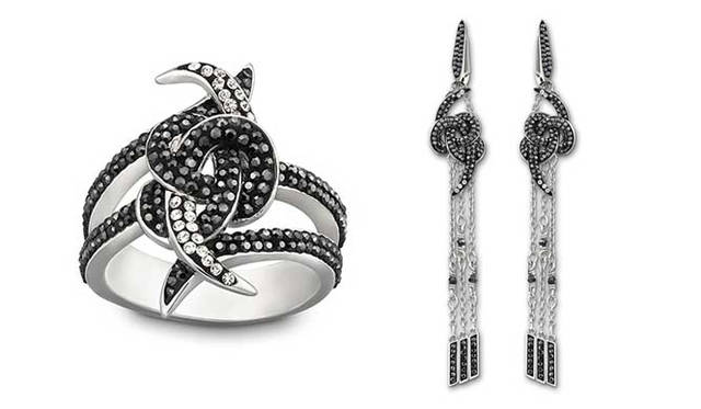 <strong>SWAROVSKI｜スワロフスキー</strong>　「LOVE KNOT」 左からリング 2万2575円、ピアス 2万2575円