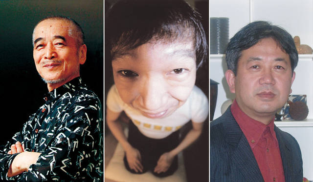 審査委員長（左から）：杉浦康平　審査委員：祖父江慎、矢萩喜從郎