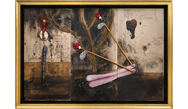 　『BOB’S SECOND DREAM』2011年 mixed media on cardboard 182.88cm×274.32cm　For all artwork: copyright David Lynch All photos were taken by Robert Wedemeyer.
