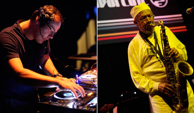 <strong>The Beetle Presents　Tokyo Crossover/Jazz Festival 2012</strong>　Jürgen von. Knoblauch（左）とCarlos Garnett