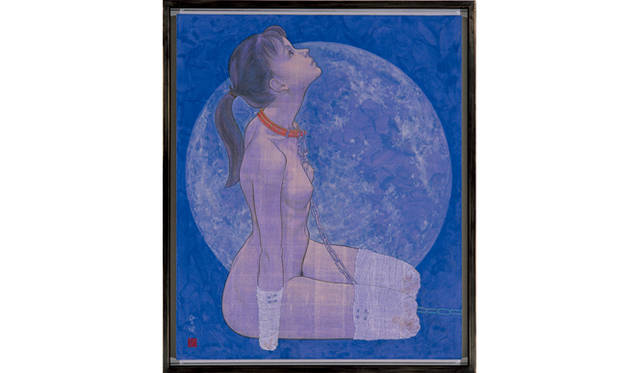 <strong>ART｜「会田誠展：天才でごめんなさい」</strong>　会田誠「犬（雪月花のうち“月”）」（1996年）岩顔料、アクリル絵具、和紙、パネル　100×90 cm　高橋コレクション蔵、東京　Courtesy: Mizuma Art Gallery