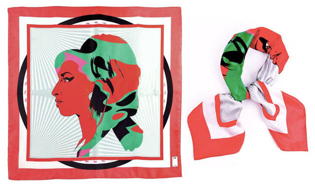 <strong> A Three Legged Dog</strong>　「ATLD」 WINO(Amy Winehouse) Silk twill scarf 2万7090円（90×90cm）