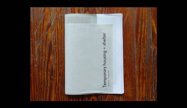 <strong>『Temporary housing + shelter』</strong>　表紙 　Photo by Dante Carlos 